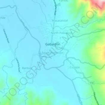 South Poblacion topographic map, elevation, terrain