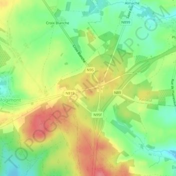 Menuchenet topographic map, elevation, terrain