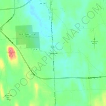 Westbury topographic map, elevation, terrain
