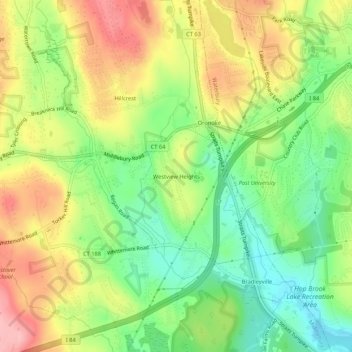 Westview Heights topographic map, elevation, terrain