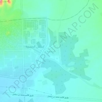 Al Hasamah topographic map, elevation, terrain