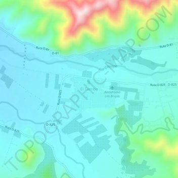 El Tambo topographic map, elevation, terrain
