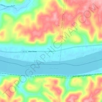 Utopia topographic map, elevation, terrain