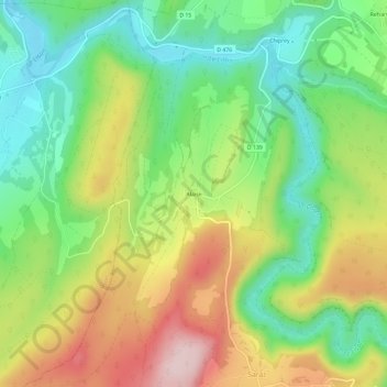 Alaise topographic map, elevation, terrain
