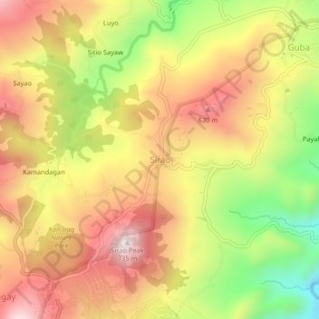 Sirao topographic map, elevation, terrain