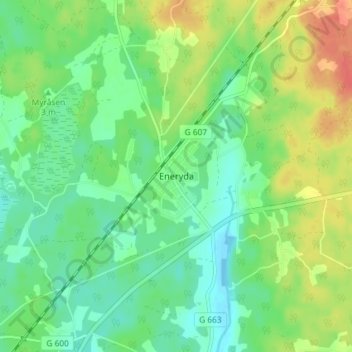 Eneryda topographic map, elevation, terrain