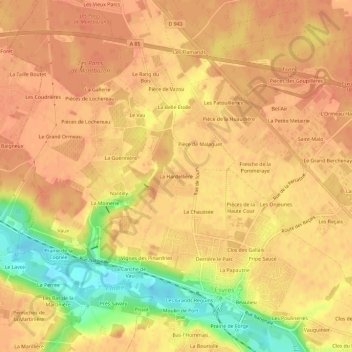 La Hardellière topographic map, elevation, terrain