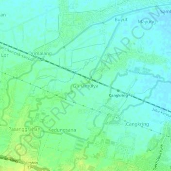 Danamulya topographic map, elevation, terrain