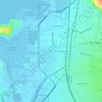 North Richmond topographic map, elevation, terrain