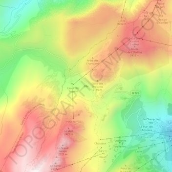 Olle topographic map, elevation, terrain