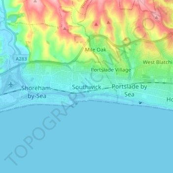 Southwick topographic map, elevation, terrain