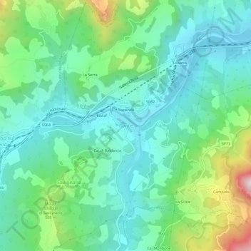 Ponte topographic map, elevation, terrain