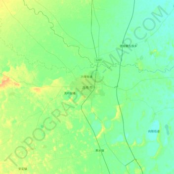 Taonan topographic map, elevation, terrain
