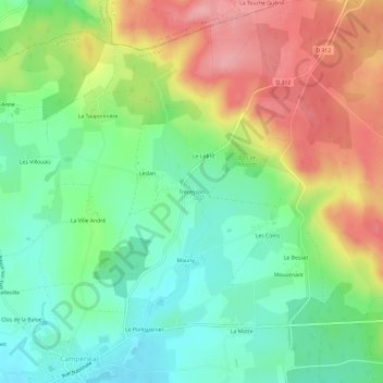 Trécesson topographic map, elevation, terrain