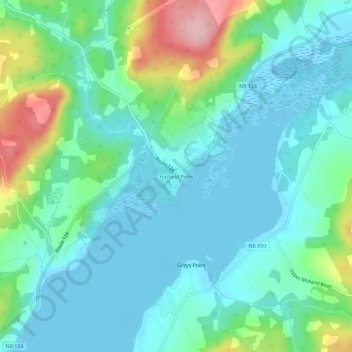Hatfield Point topographic map, elevation, terrain