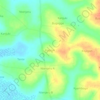 Kagoye topographic map, elevation, terrain
