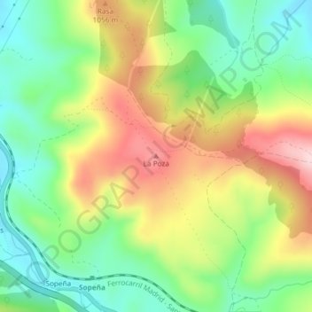 La Poza topographic map, elevation, terrain