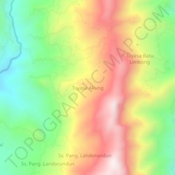 Toyasa Akung topographic map, elevation, terrain