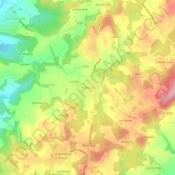 Fontbesse topographic map, elevation, terrain
