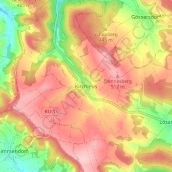Kirchleus topographic map, elevation, terrain