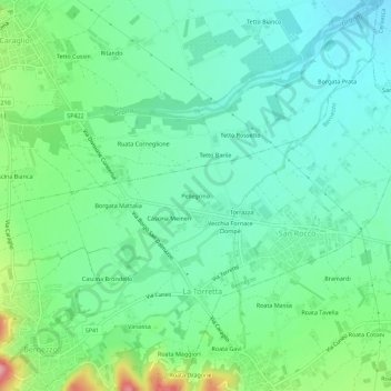 Pellegrino topographic map, elevation, terrain