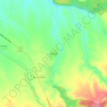 Balazos topographic map, elevation, terrain