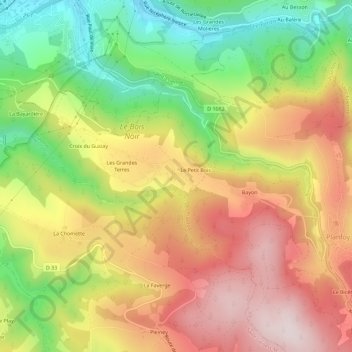 Le Guizay topographic map, elevation, terrain