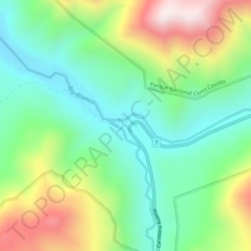 Las Horquetas topographic map, elevation, terrain