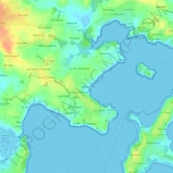 Keriboul topographic map, elevation, terrain