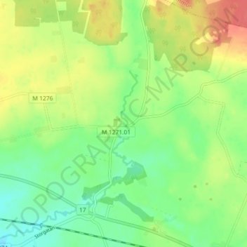 Västra Strö topographic map, elevation, terrain