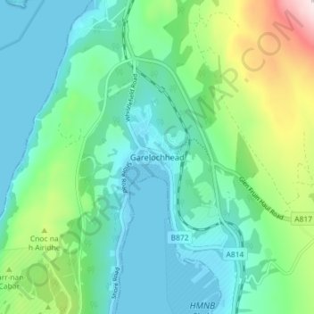 Garelochhead topographic map, elevation, terrain