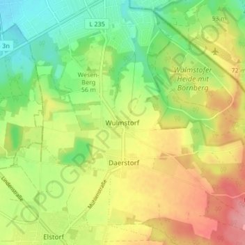 Wulmstorf topographic map, elevation, terrain
