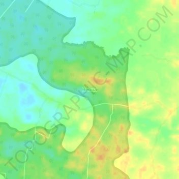Benua topographic map, elevation, terrain