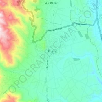 Pujilí topographic map, elevation, terrain