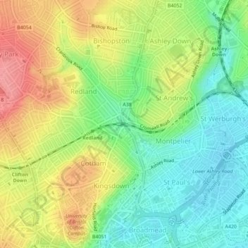 The Arches topographic map, elevation, terrain