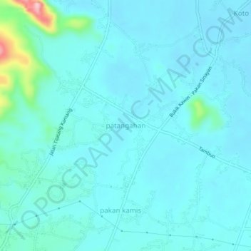 patangahan topographic map, elevation, terrain