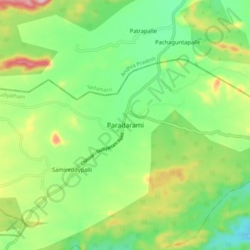 Paradarami topographic map, elevation, terrain