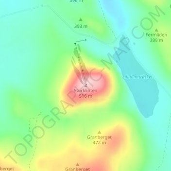 Storklinten topographic map, elevation, terrain