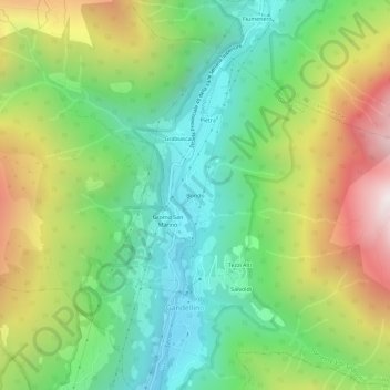 Bondo topographic map, elevation, terrain