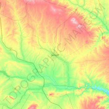 Hashtrud topographic map, elevation, terrain