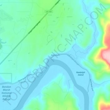 Randolph topographic map, elevation, terrain