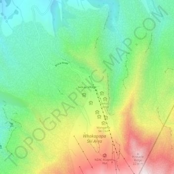 Iwikau Village topographic map, elevation, terrain