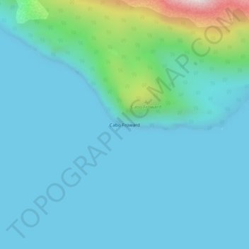 Cap Froward topographic map, elevation, terrain