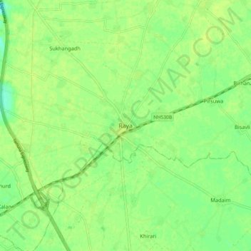 Raya topographic map, elevation, terrain