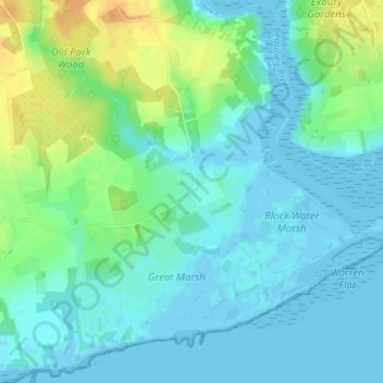 St Leonards topographic map, elevation, terrain