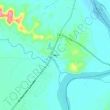 Purnio topographic map, elevation, terrain