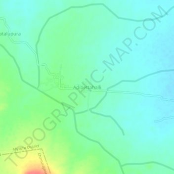 Adibettahalli topographic map, elevation, terrain