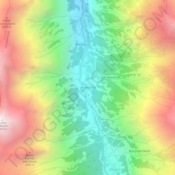 Rovenaud topographic map, elevation, terrain