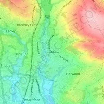 Bradshaw topographic map, elevation, terrain