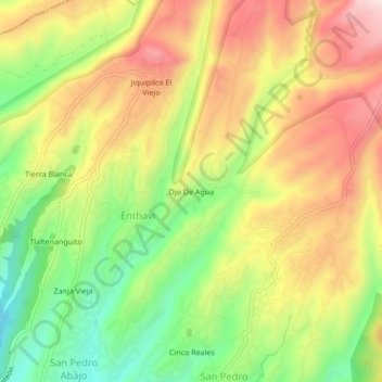 Ojo De Agua topographic map, elevation, terrain